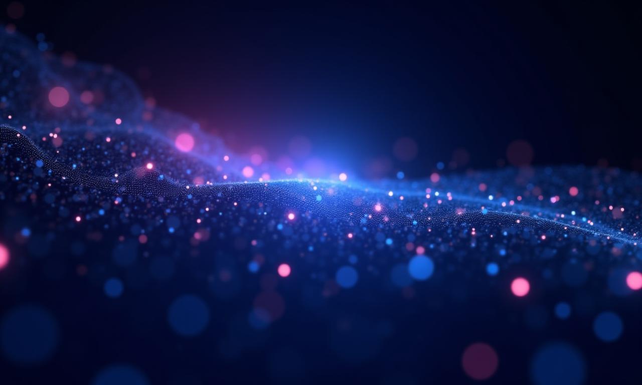 Visualización abstracta de una red de datos de alta velocidad.